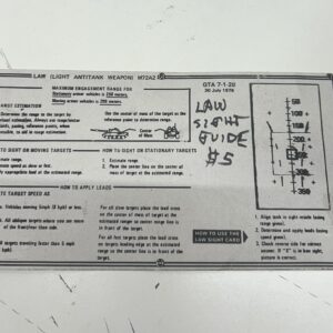 66mm law sighting card