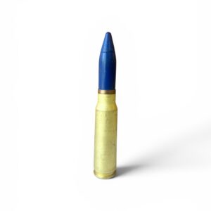 20mm Vulcan fired Brass case dummy round with blue tpt projectile, Price Each