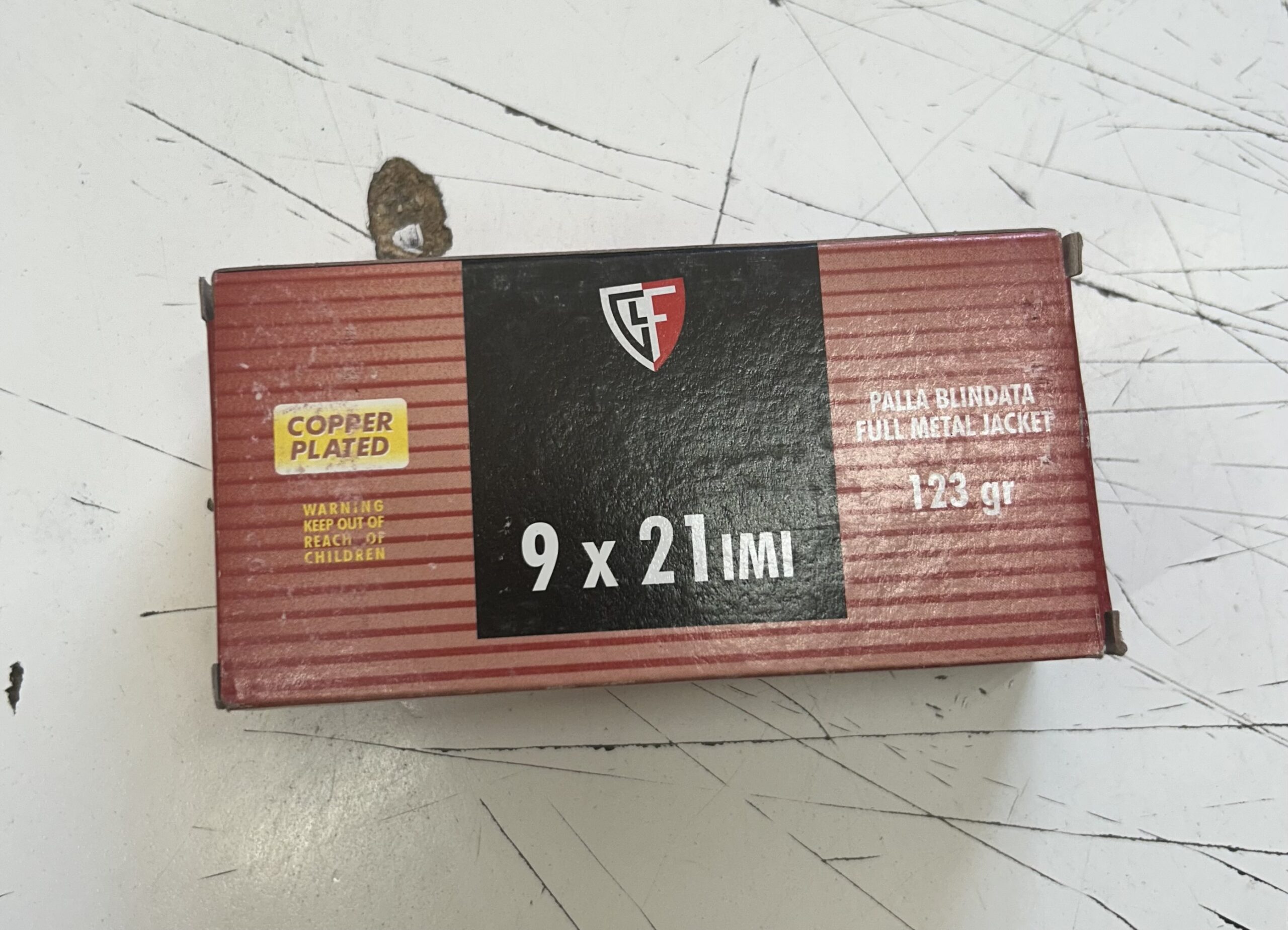 Fiocchi 9mm (9x21) Luger Ammo 123 Grain Full Metal Jacket. 50 round box. Specifically for European 9mm Guns