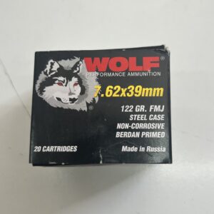 7.62x39 Wolf Steel Case Ammo. 20 Round Box