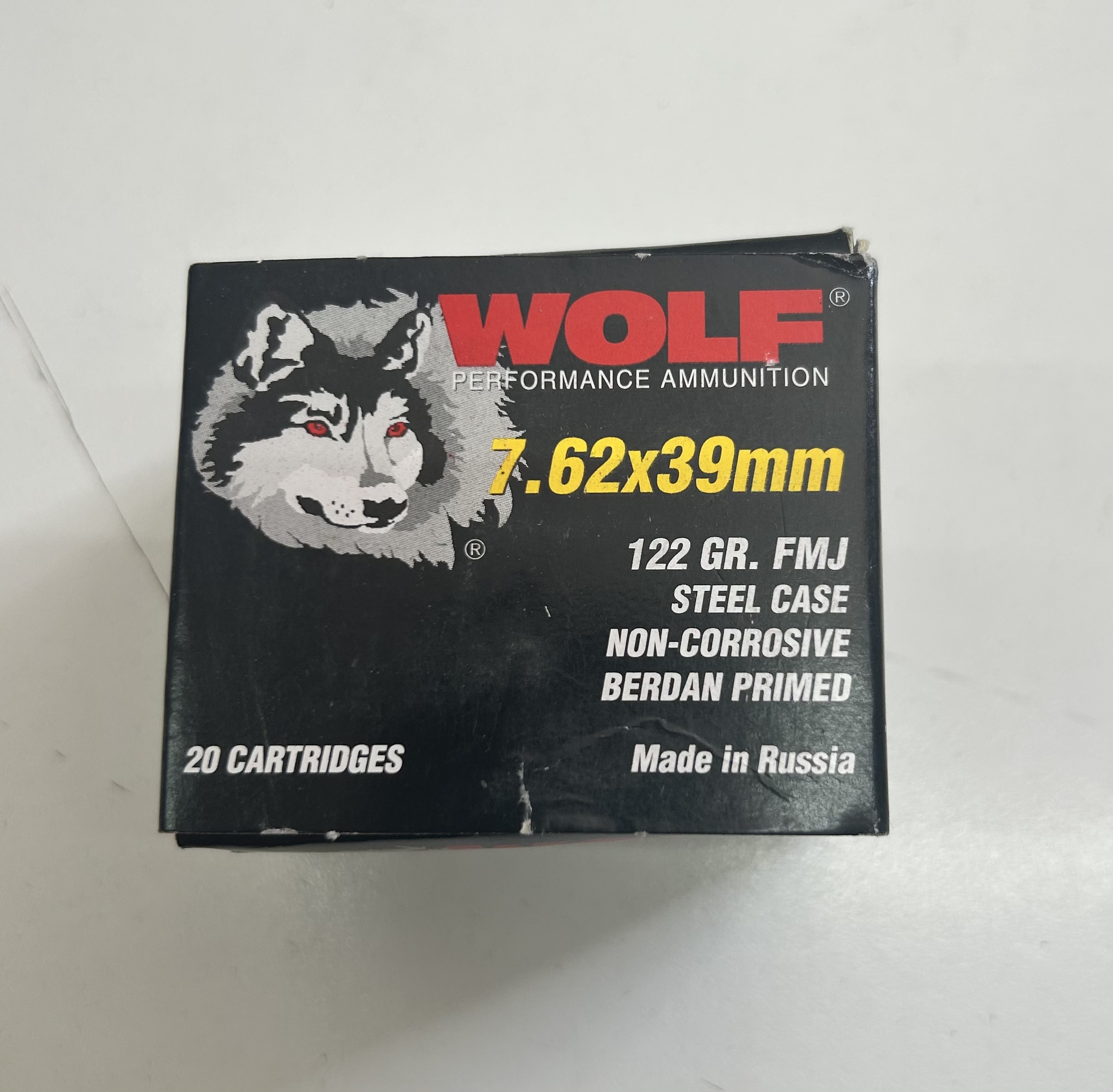7.62x39 Wolf Steel Case Ammo. 20 Round Box