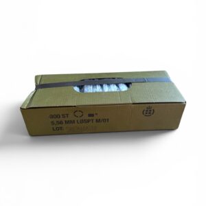 300 ROUNDS 5.56X45 M200 BLANKS. 10 ROUNDS PER STRIPPER CLIP AND 30 CLIPS TO A BOX.