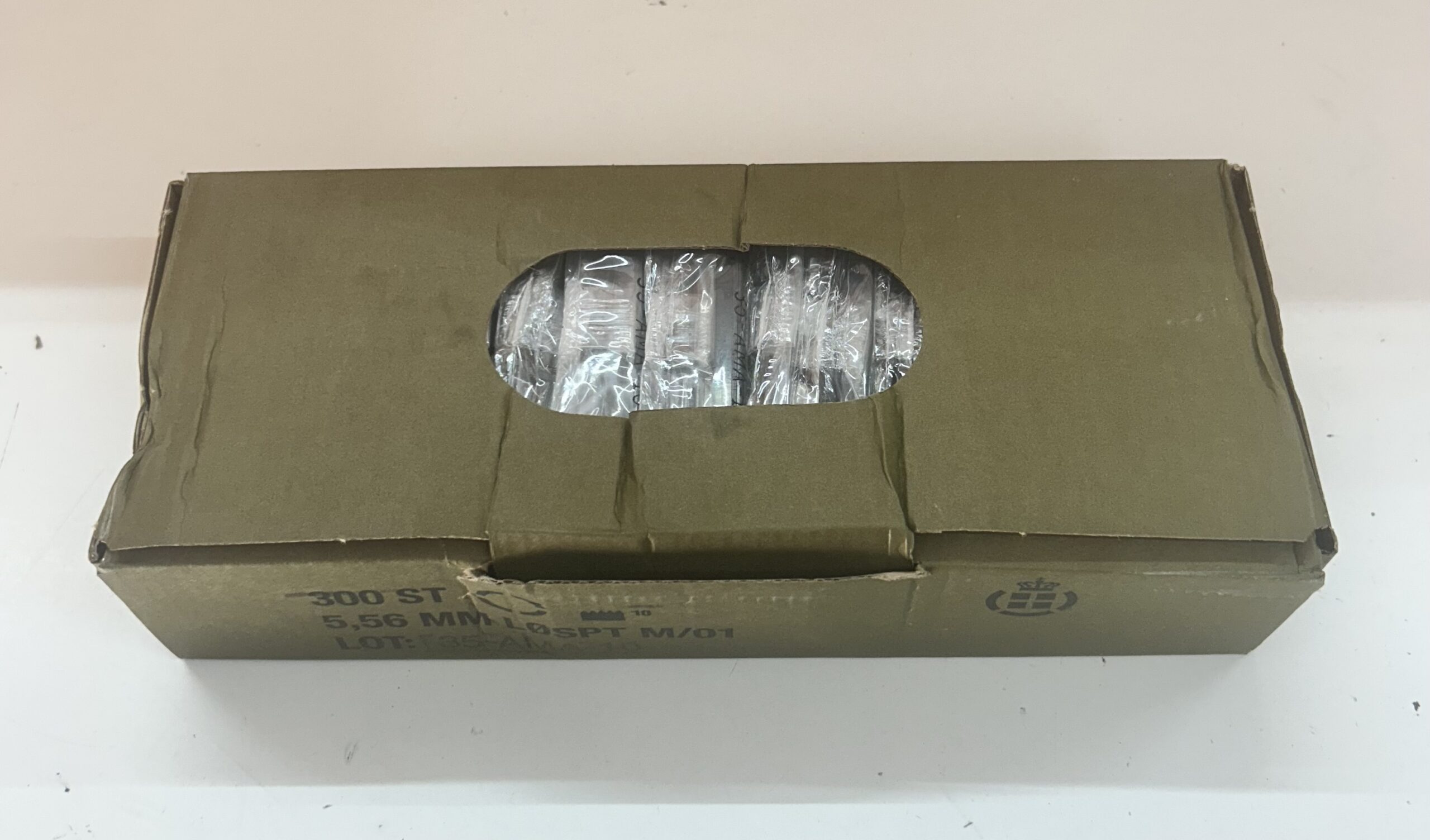 Denex 5.56x45 M200 blanks on 10 round nylon stripper clips. - Image 2