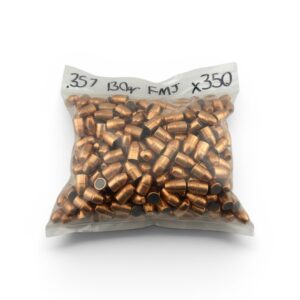 38 Cal (.357) 130 Grain Flat Point FMJ Projectiles. 460 Projectile pack