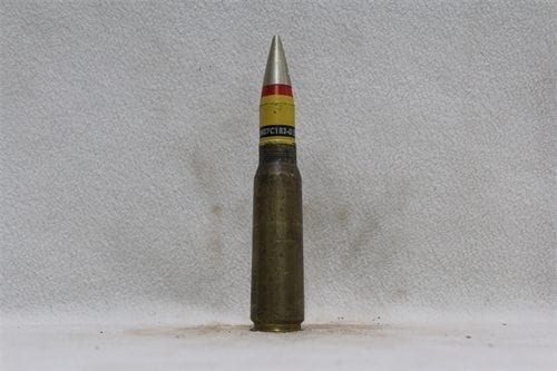 20mm Vulcan dummy round with fired brass case and SAPHE projectile, Price Each