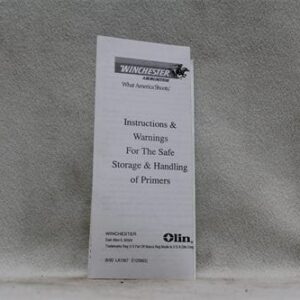 20mm primer safe handling and storage letter from Winchester (free with primer purchase)Price Each