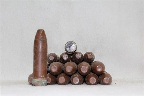 20mm Oerlikon solid projectile , solid base, pack of 25
