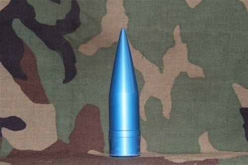 30mm Vulcan GAU-8 blue projectile with solid driving band, annodized, Price Each