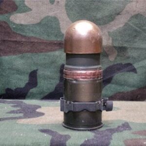 40mm Mark 19 dummy round with fired case, Gold tip and link.