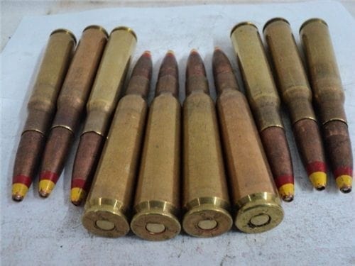 50 cal ammo loaded with spotter tracer. 9 round pack.