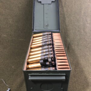 50 cal crimp type blank in 50 caliber can. 100 round can.