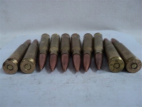 50 Cal. Ball Ammo, WWII and Later. Mixed Foreign and U.S. 10 Round Pack