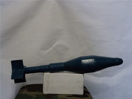 66mm inert blue practice rifle grenade, works on Grand, M-14, SKS, Tokarev, fal etc