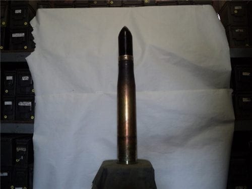 90mm inert AP brass case dummy round without windscreen
