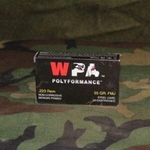 .223 Wolf WPA Polyformance, 55 Grain FMJ. Steel Case.100 rounds