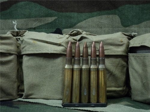 30-06 U.S. WWII ball ammo in bandoleers. 60 round bandoleer with stripper clips. - Image 2