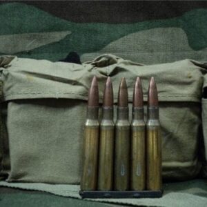 30-06 U.S. WWII ball ammo in bandoleers. 60 round bandoleer with stripper clips.