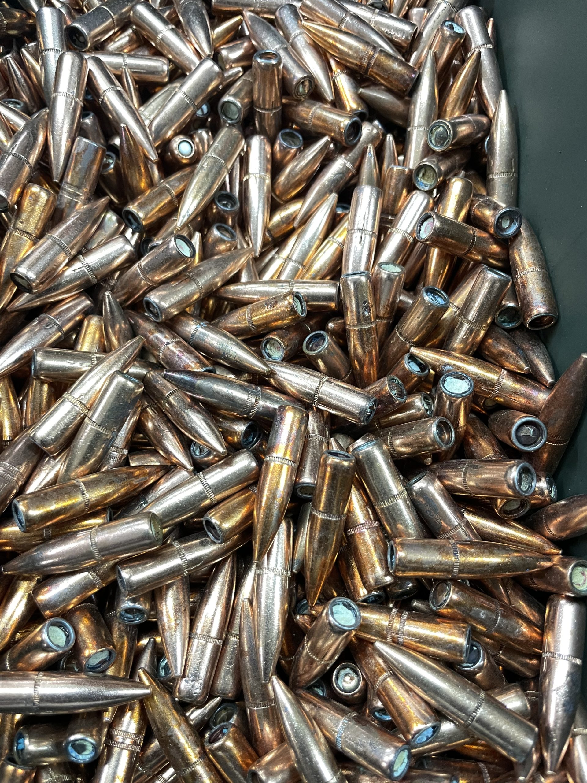 30 cal tracer bullets, unsized, un sorted, open base, no paint. 500 pack