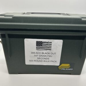 300 BLACKOUT 147 GR. Signature Seconds. 500 ROUNDS IN FREE PLANO CAN