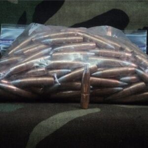 30 Caliber API (pre 1986) silver tip projectiles. Boat tail- 155grain.