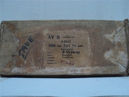 7.62x54R API Ammo. 300 round original finland wax box.