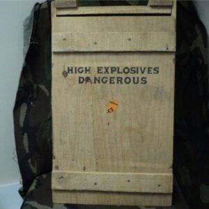 EMPTY WOOD COMP-B MILITARY EXPLOSIVE BOX. (EMPTY)