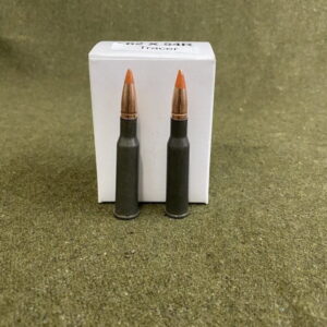 7.62X54R ORANGE TIP TRACER AMMO. 20 round boxes ok for belted fed guns.