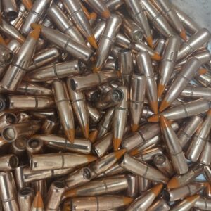 30 caliber military tracer bullets, re-sized, polished and re-painted. 400 pack