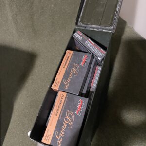 500 Rds. PMC .223--55 grain, Non Corrosive, Boxer Primed ammunitoin in a free 30 caliber metal ammo can.