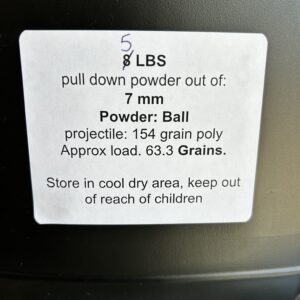 7MM powder. 5LB jug
