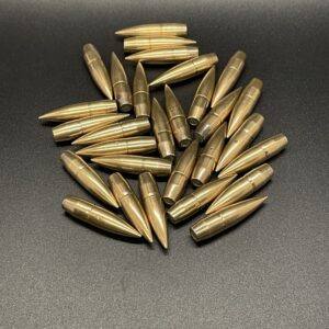 30 Caliber 185 grain +/- B.T. FMJ bullets, pack of 100