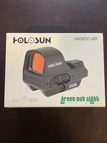 Holosun Technologies, Open Reflex, Green 2MOA Dot or 2MOA Dot with 65MOA Circle, Solar with Internal Battery, Quick Release Mount, AR Riser, Protective Hood, Black Finish