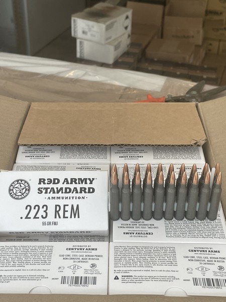 Red Army .223- 55 grain steel case ammo. - 20 rounds