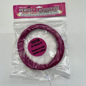 cannon fuse 20' roll. 14-16 seconds to the foot burn rate.