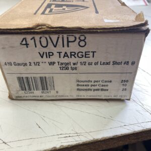 Fiocchi 410 Gauge. 250 round case.