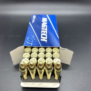 Magtech 9mm Brass case, 115 Grain FMJ ammo. 50 round Box