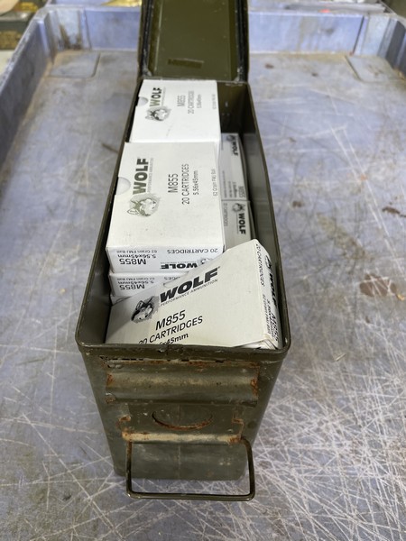 Wolf 5.56x45 mm M855 NATO Ammo 62 Grain Green Tip Full Metal Jacket. 500 rounds in 30 caliber can. - Image 2