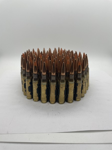 7.62x51 Ball/Tracer ammo linked 4 to 1 in 100 round belt.