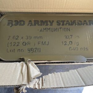 640 Round Spam Can 7.62x39 122 Grain FMJ Red Army Standard Ammo.