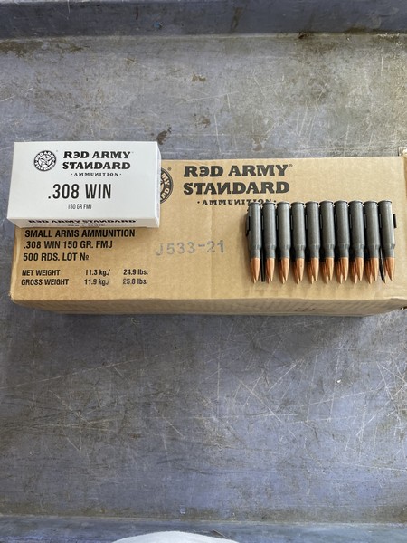 Red Army Standard 7.62x51 (308). 20 round box