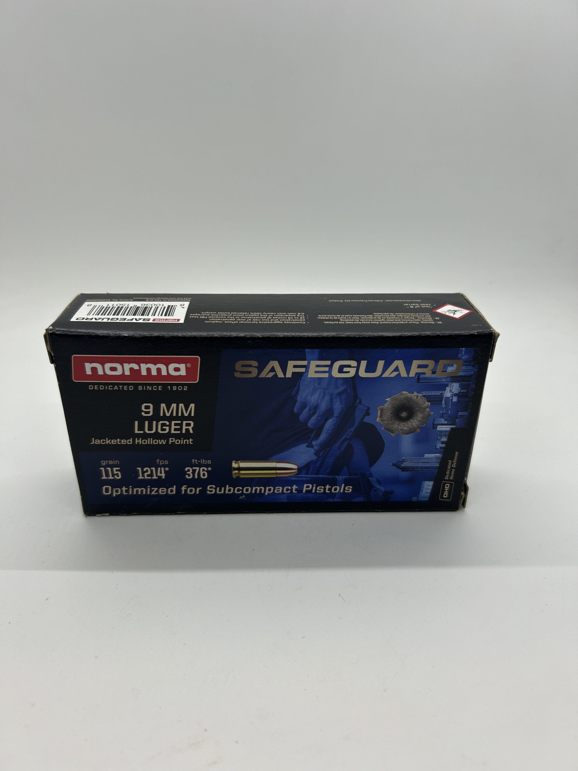 9MM LUGER NORMA SAFEGUARD JHP 115 GR.