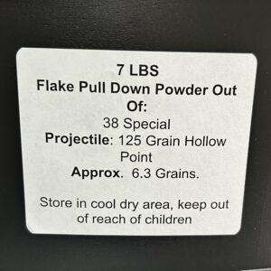 38 Special Powder Out of 125 Grain Hollow Points. 7lbs