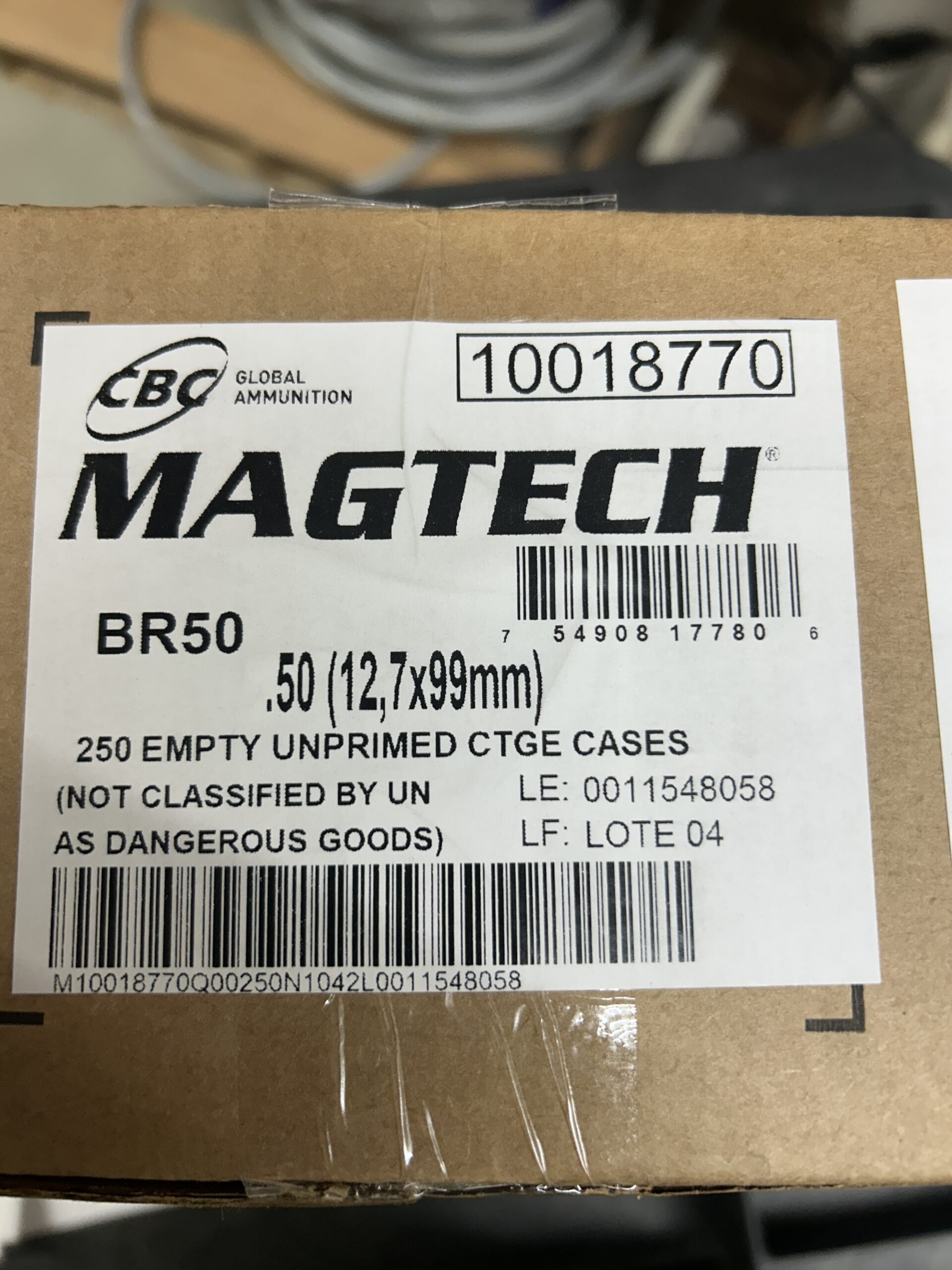 Magtech Brass 50 BMG. UNPRIMED - Image 3