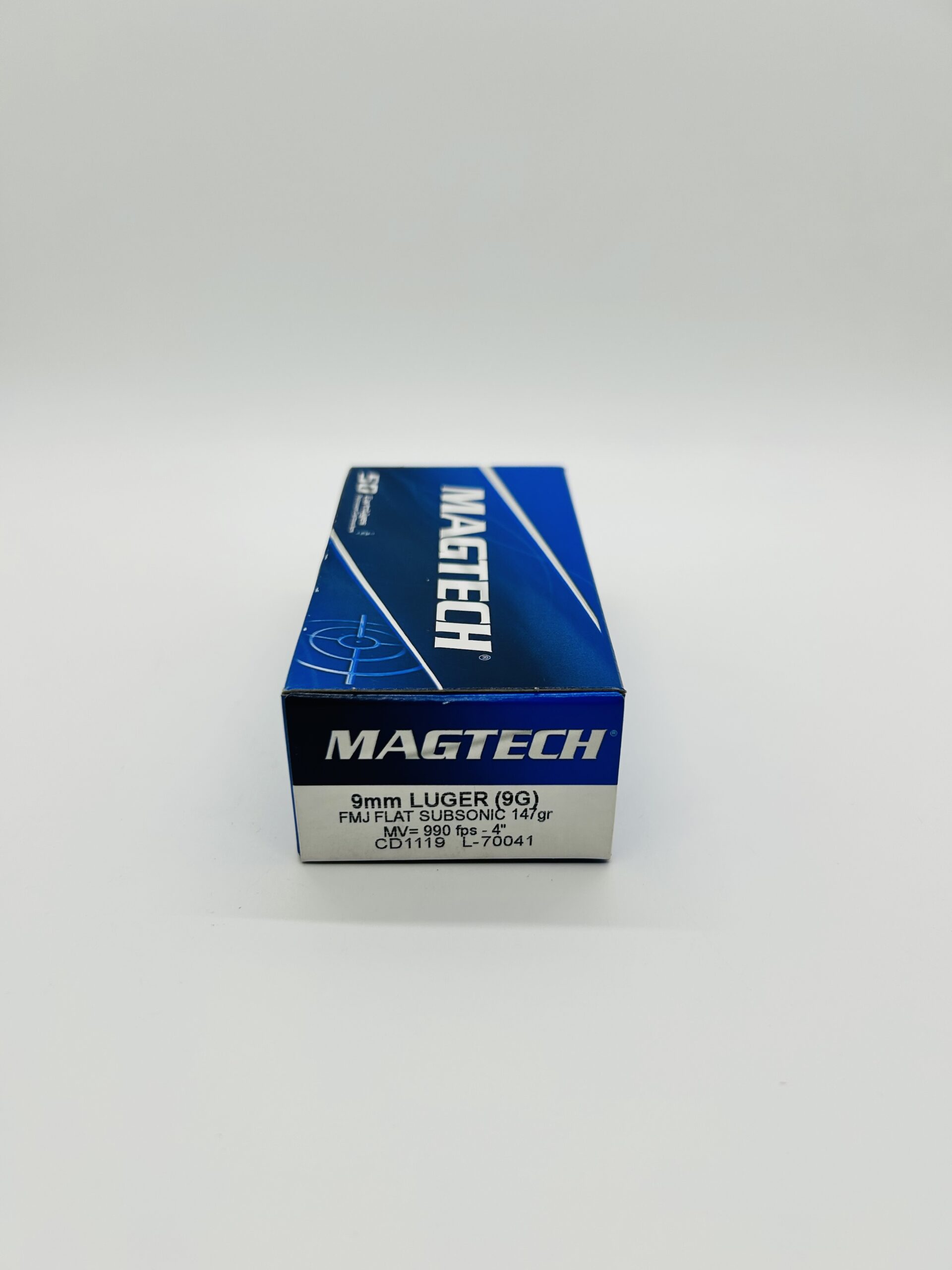 9mm Luger 147GR FMJ Flat Subsonic.