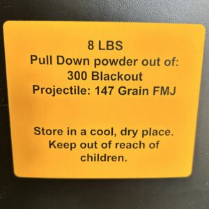 300 ACC Blackout (7.62X35) pull down powder. 8 LBS