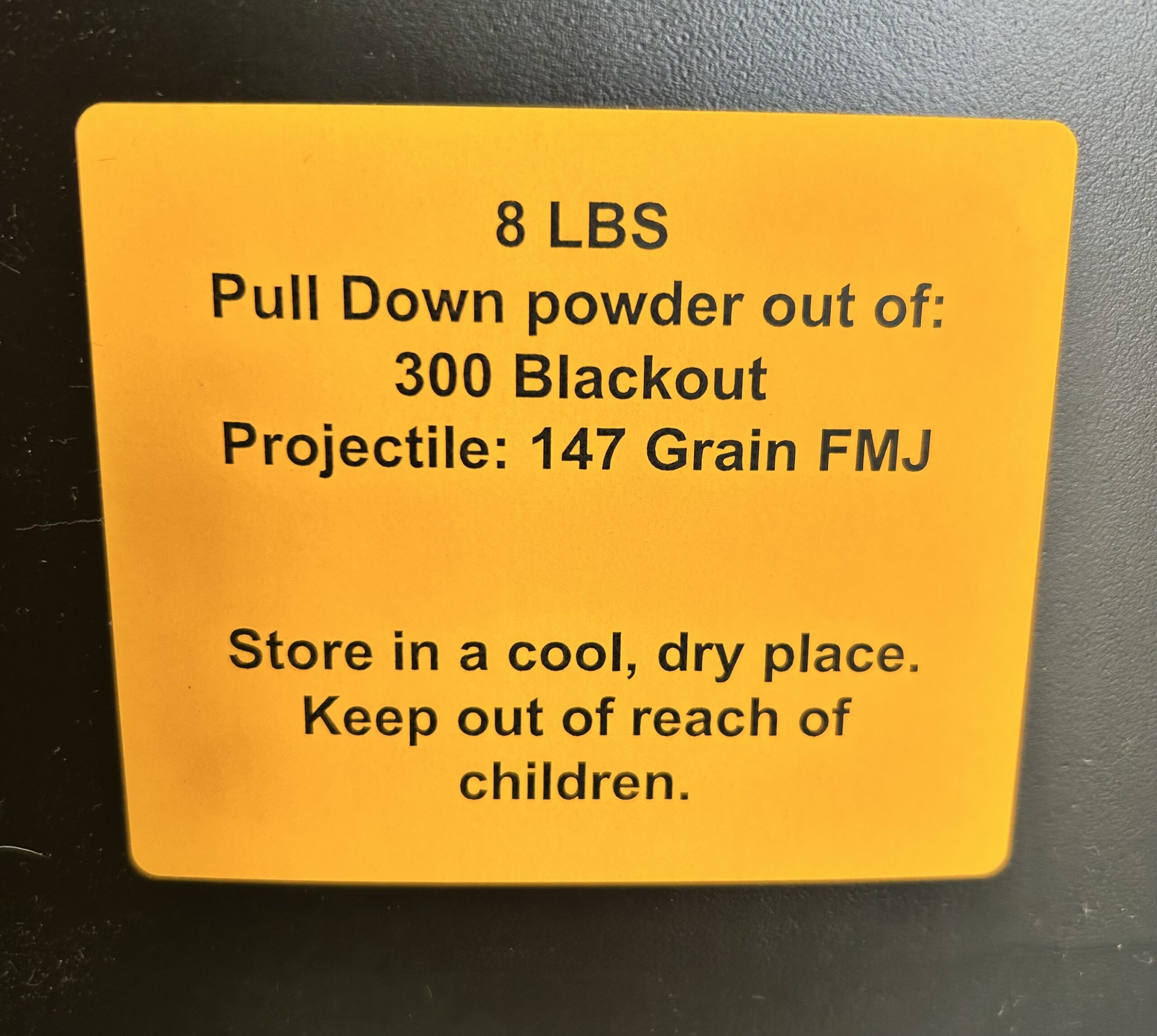 300 ACC Blackout (7.62X35) pull down powder. 8 LBS