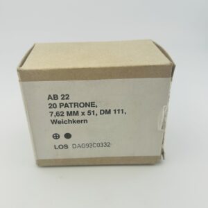 308 Ball Ammo Headstamp DAG-93. 20 Round Box