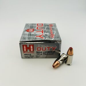 Hornady Critical Duty 9mm Luger +P Ammo 124 Grain Hornady FlexLock Polymer Tip Box of 25