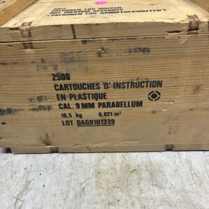 Original Crate of 9x19mm training ammunition. 2500 rounds