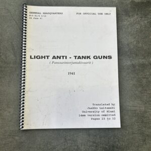 Technical Manual for Light Anti-Tank Guns. 14mm version Omitted. 1941